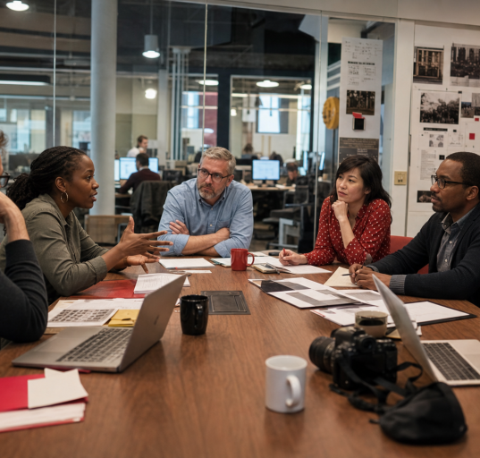 Local newsroom strategy meeting